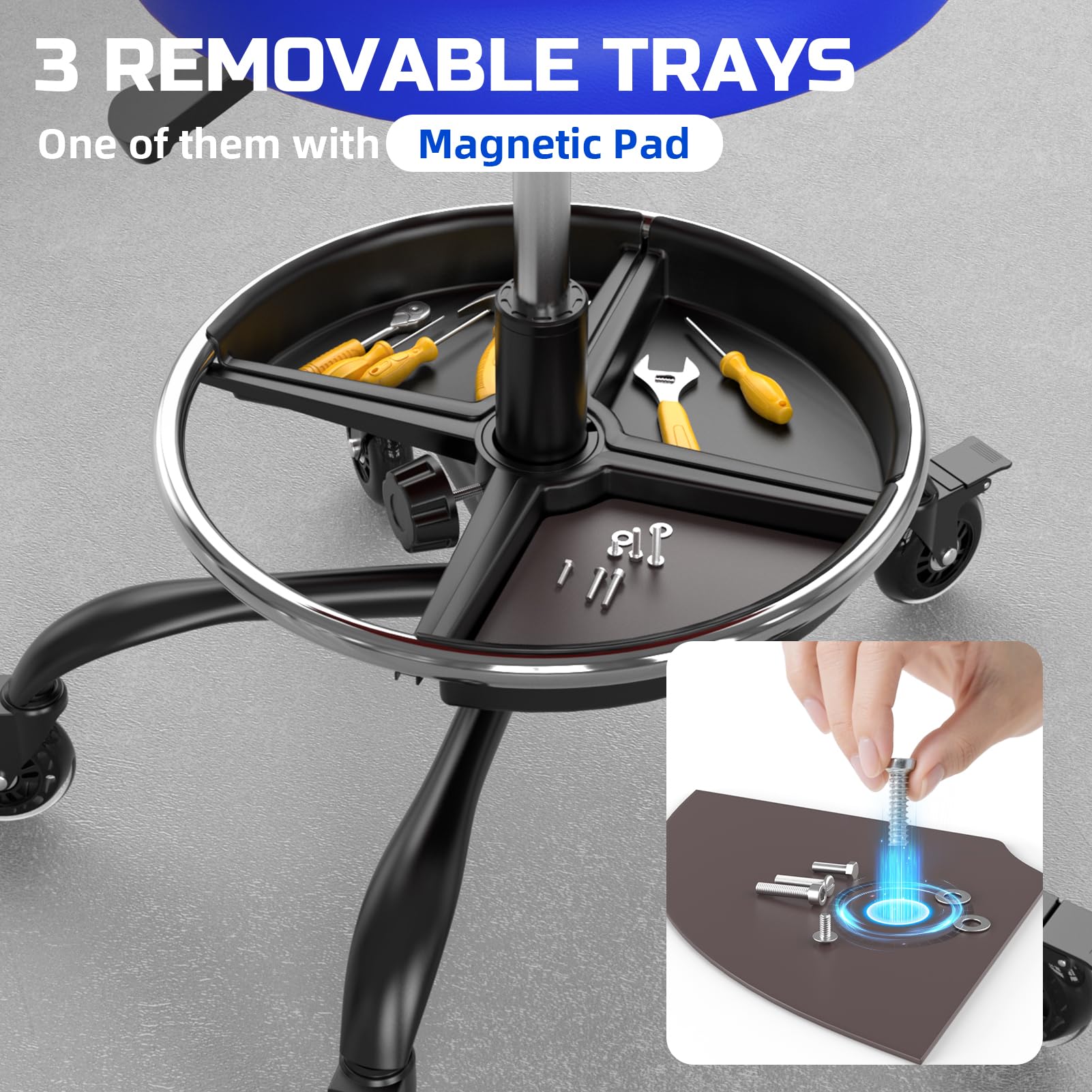 FREEKYROCK removable storage trays organized for tools and parts convenience