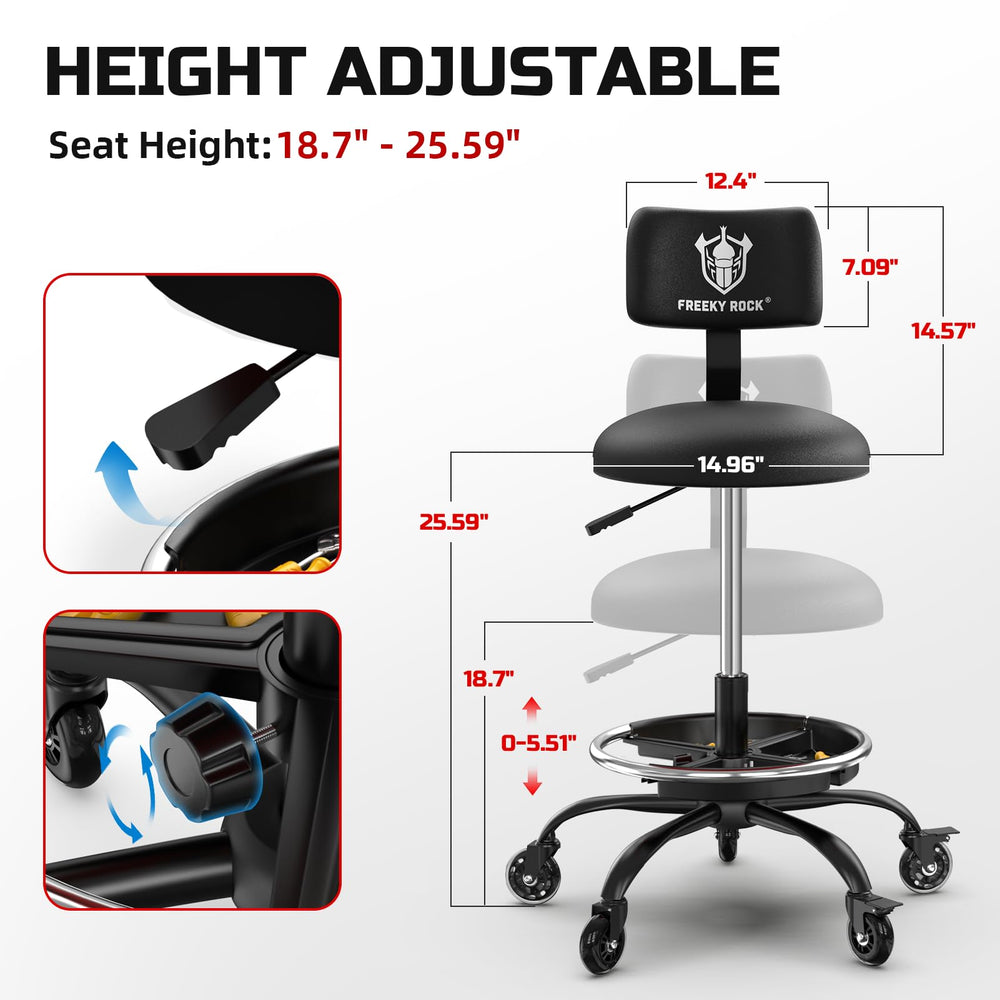 FREEKYROCK close-up of cushioned memory foam seat and waterproof cover, increases durability