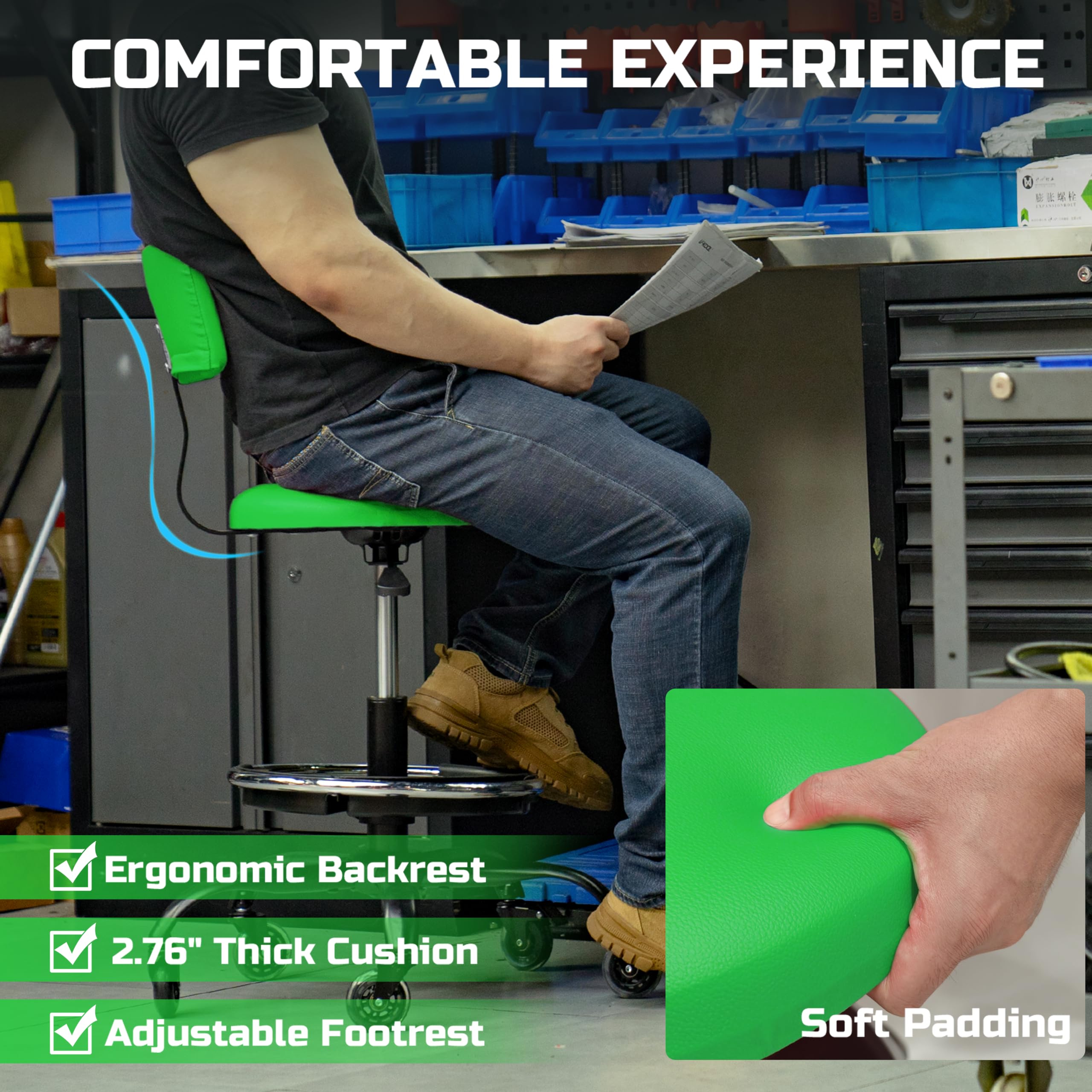FREEKYROCK wide star-shaped base and adjustable footring for stable posture