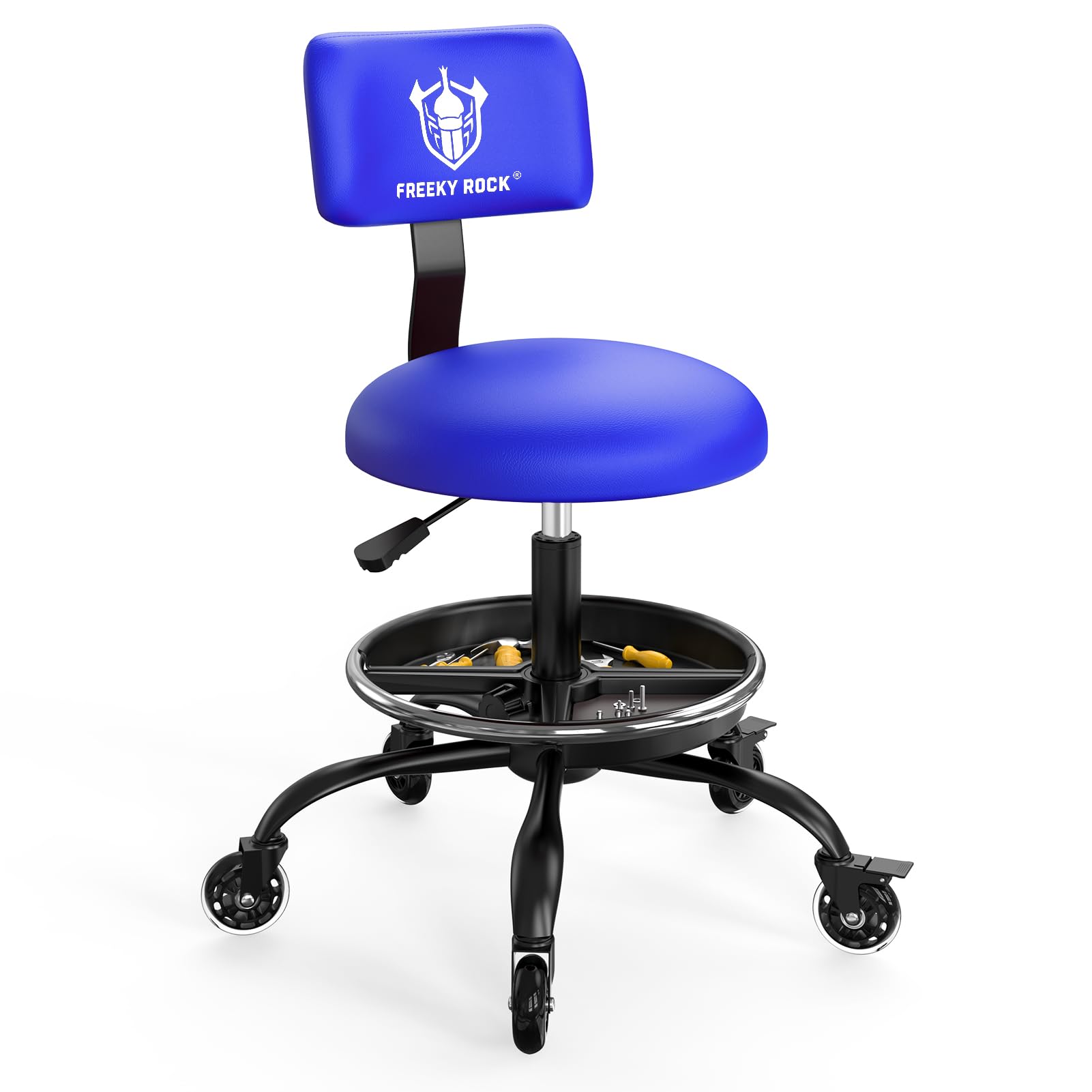 FREEKYROCK front view of stool showing seat and backrest, comfortable support