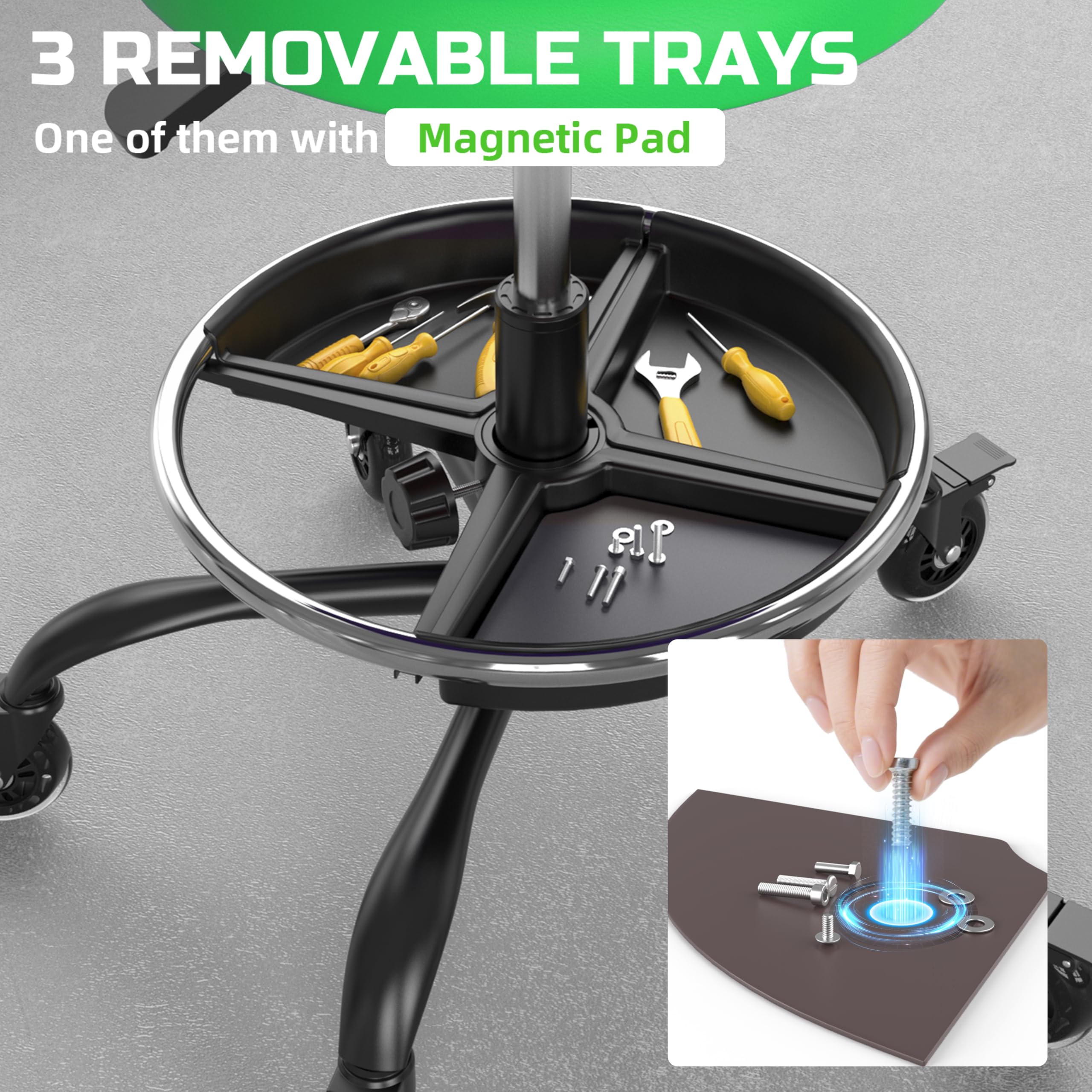 FREEKYROCK removable storage trays under seat keeping tools organized and handy