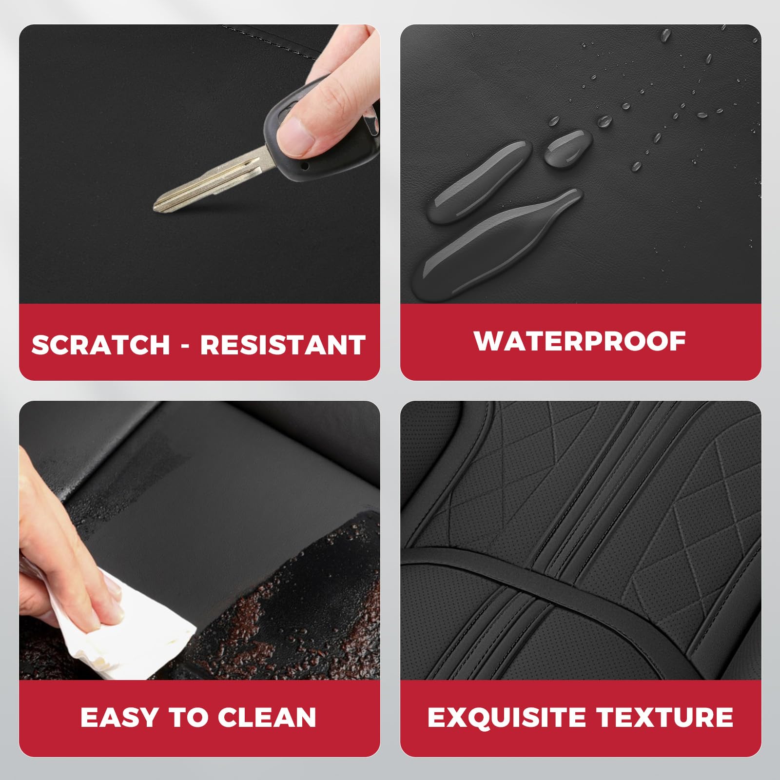 FREESOO seat material texture close detail for durable wipe-clean surface