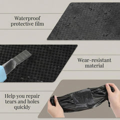 Frienda adhesive backing detail showing sticky surface for strong bond to substrates
