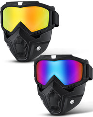 Frienda front view full-face goggles showing bold gold color and full coverage benefit