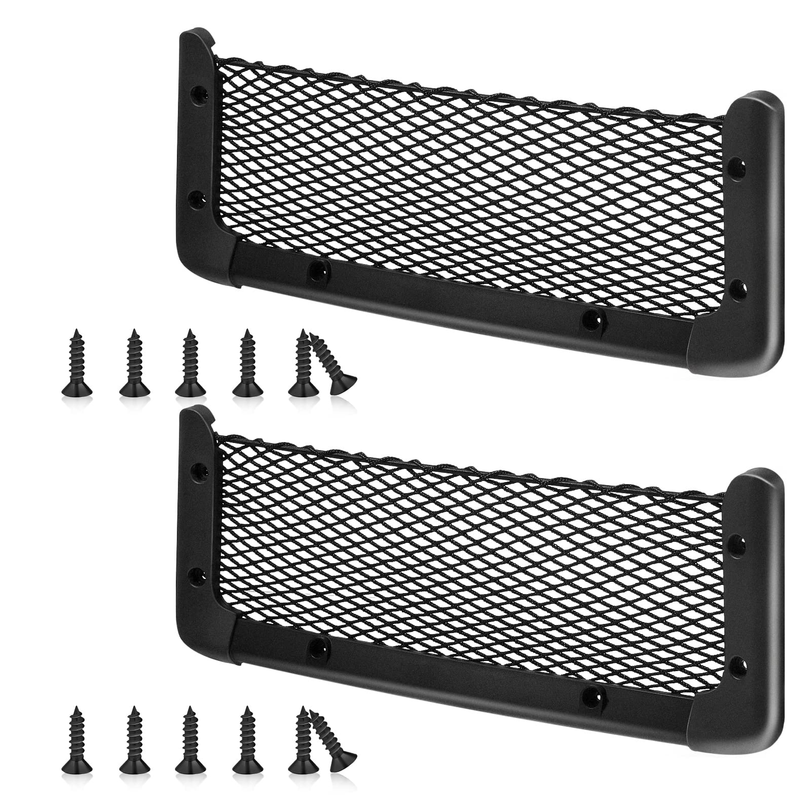 Frienda front view of two mesh pockets showing compact storage benefit
