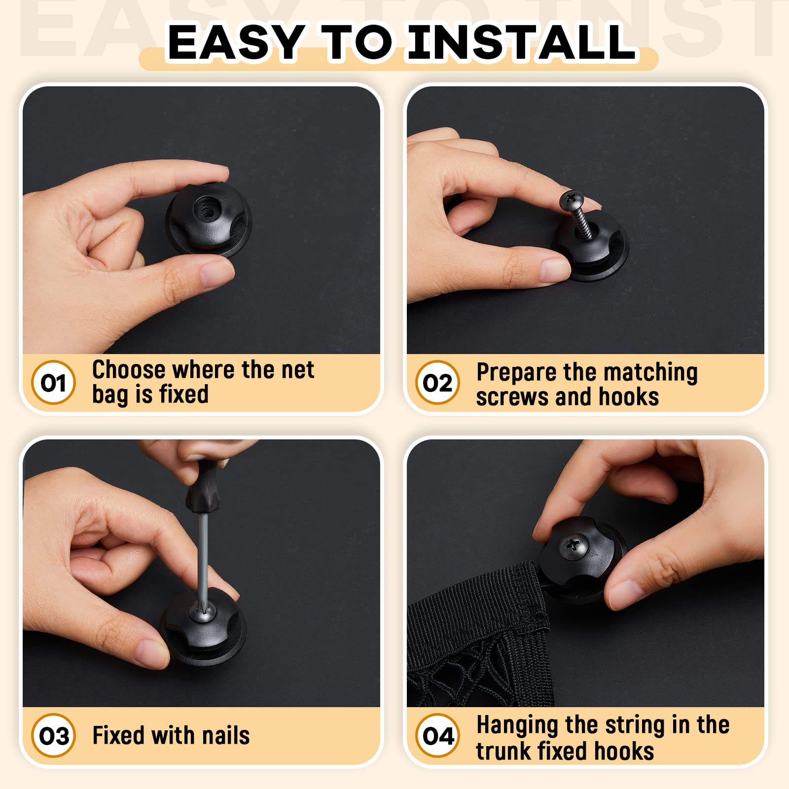Frienda included hooks and screws hardware for secure mounting benefit