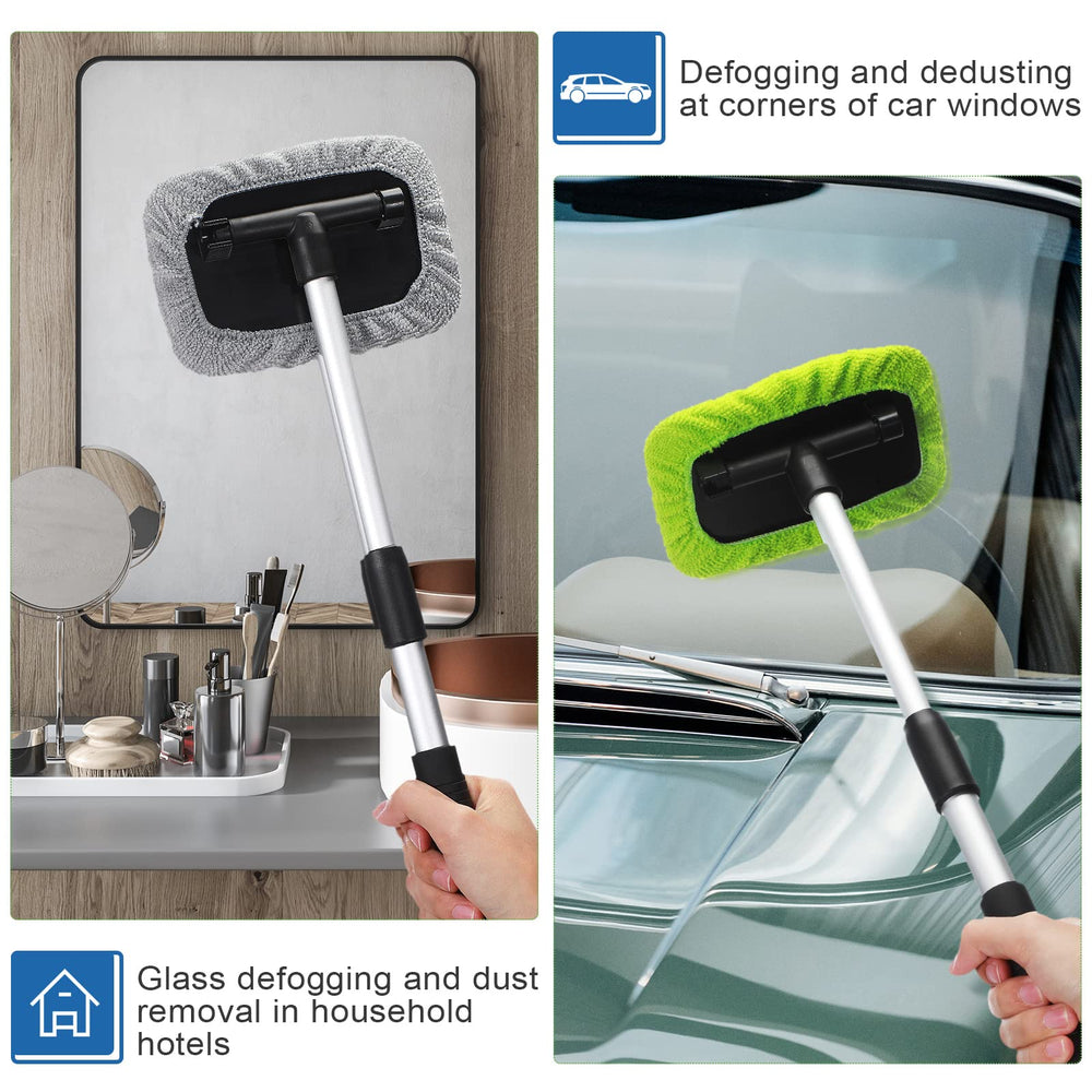 Frienda tool cleaning inside windshield showing streak-free visibility benefit