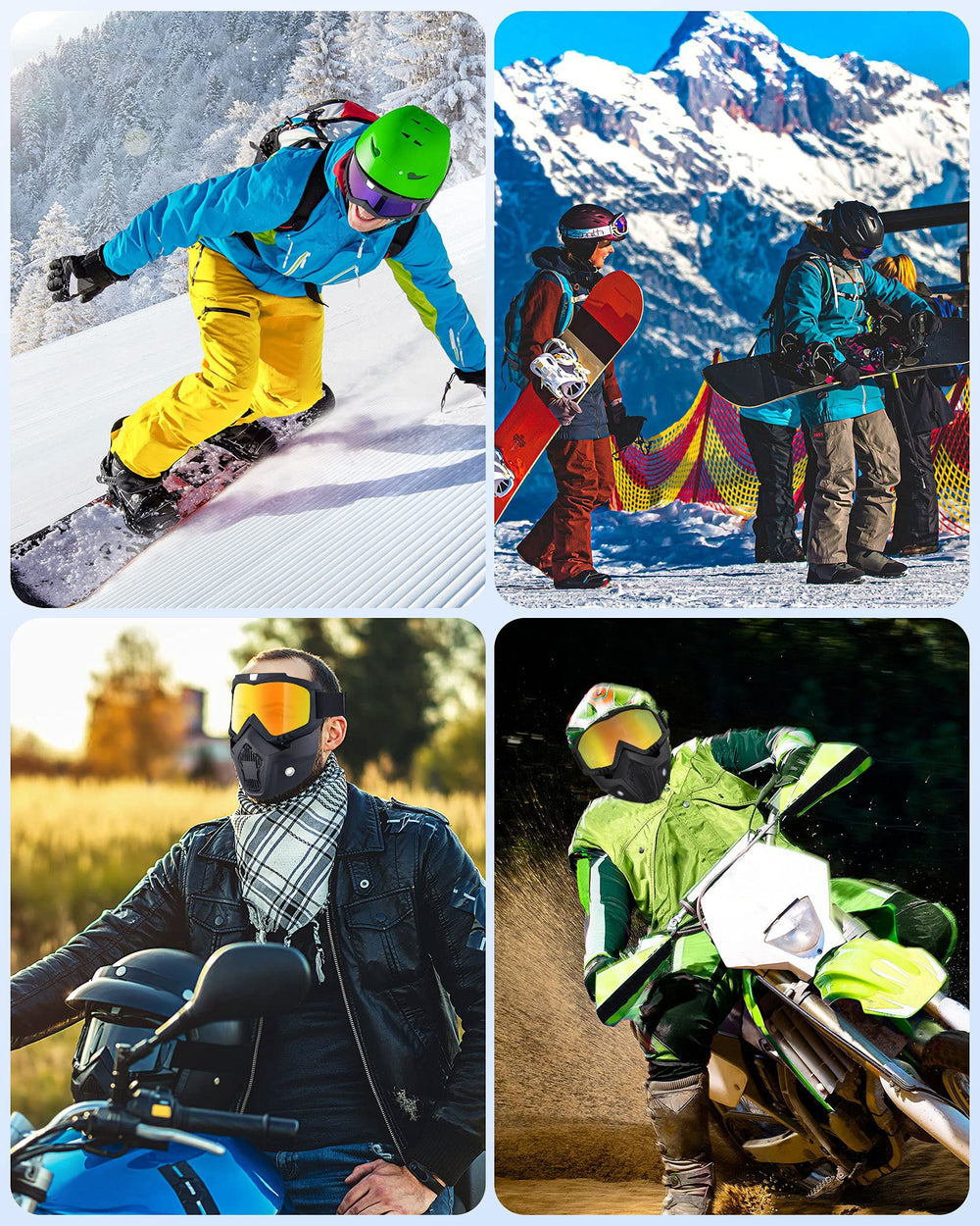 Frienda goggles on rider during off-road ride showing wind and dust protection benefit