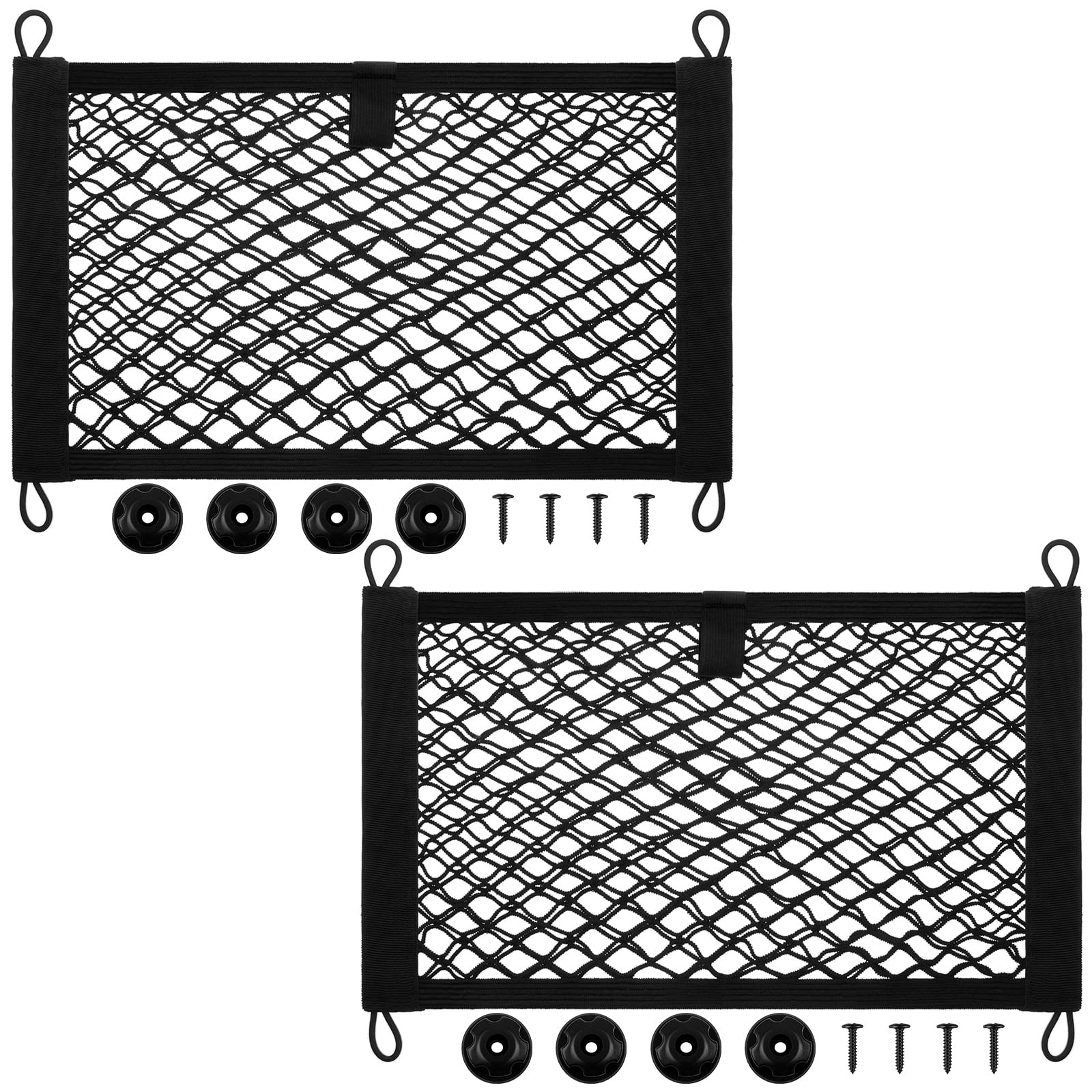 Frienda net front stretched across panel keeps items secure
