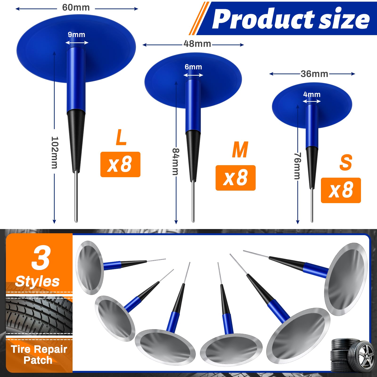Frienda three plug sizes laid out side by side to compare lengths and diameters easily