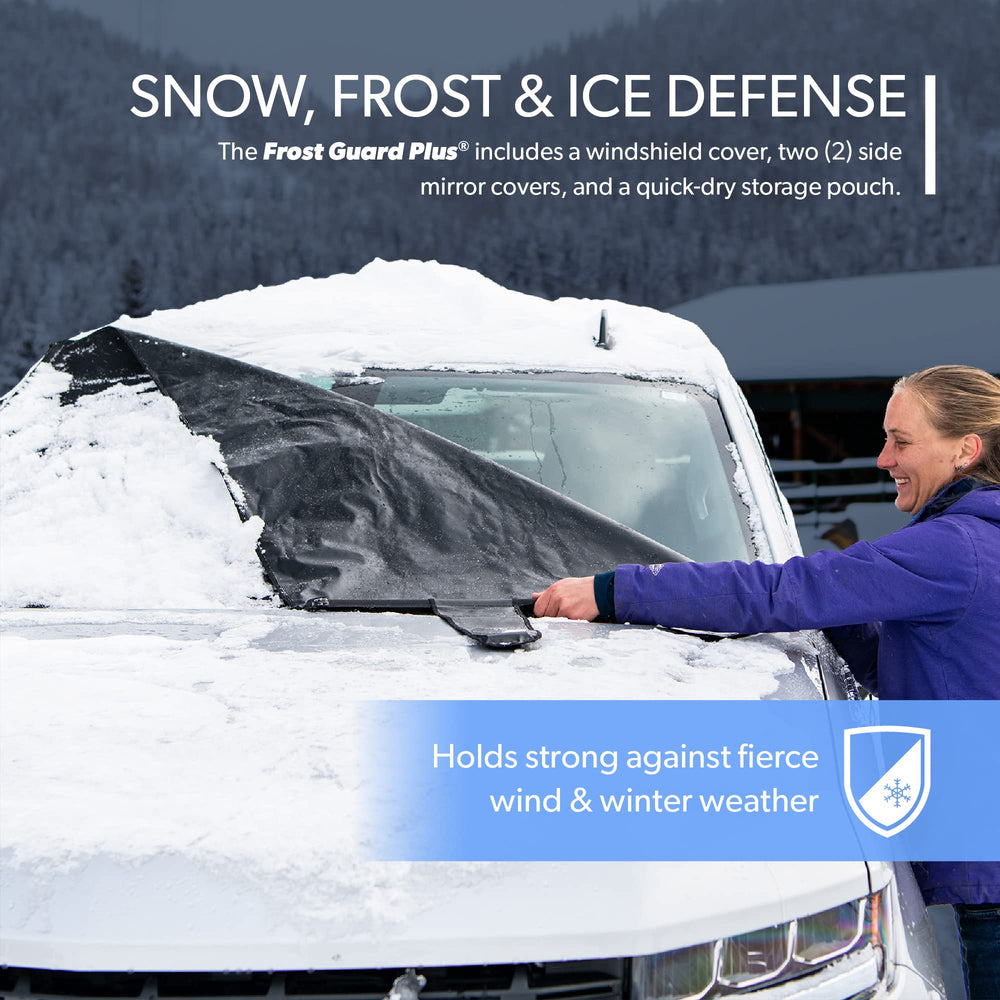 FrostGuard close-up over wipers demonstrating blade coverage and easy removal benefit