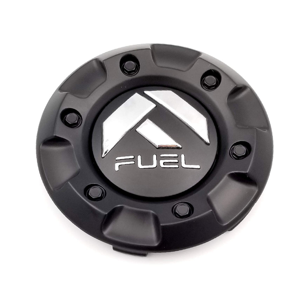 FUEL OFF-ROAD matte black center cap front view showing clean finish and easy replacement
