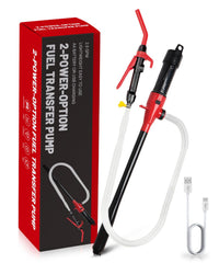 fuelio front view showing compact red pump and portability benefit