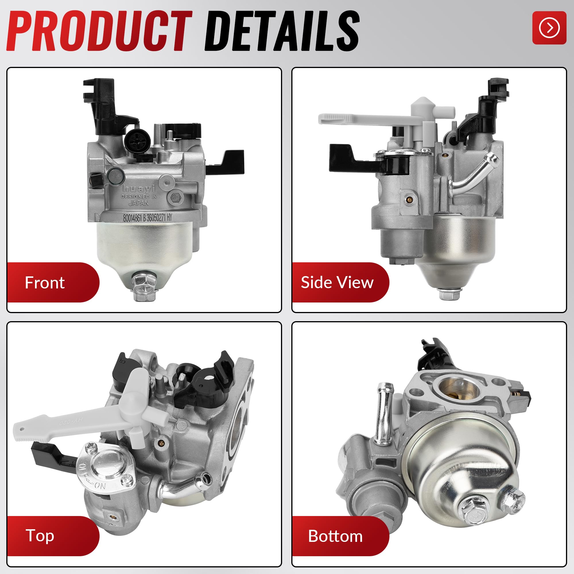 fullas Huayi carburetor mounting flange back with bolt holes for easy fit