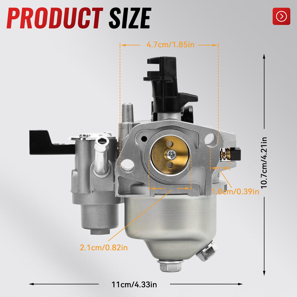 fullas Huayi carburetor top inlet detail displaying 40° upward inlet benefit