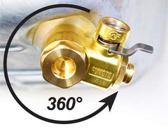 Fumoto F-107SX ergonomic lever close-up for easier operation benefit