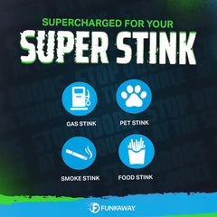 FunkAway placed in a car cup holder demonstrating stable odor control placement