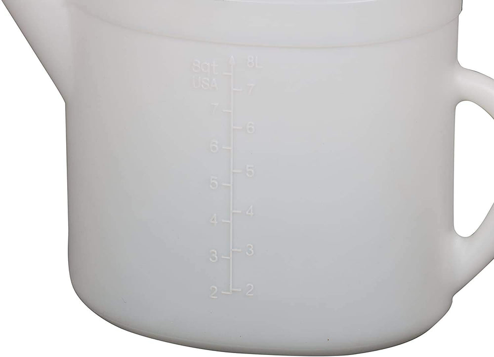 Funnel King long sloping spout close-up reaching tight fill points for controlled pouring
