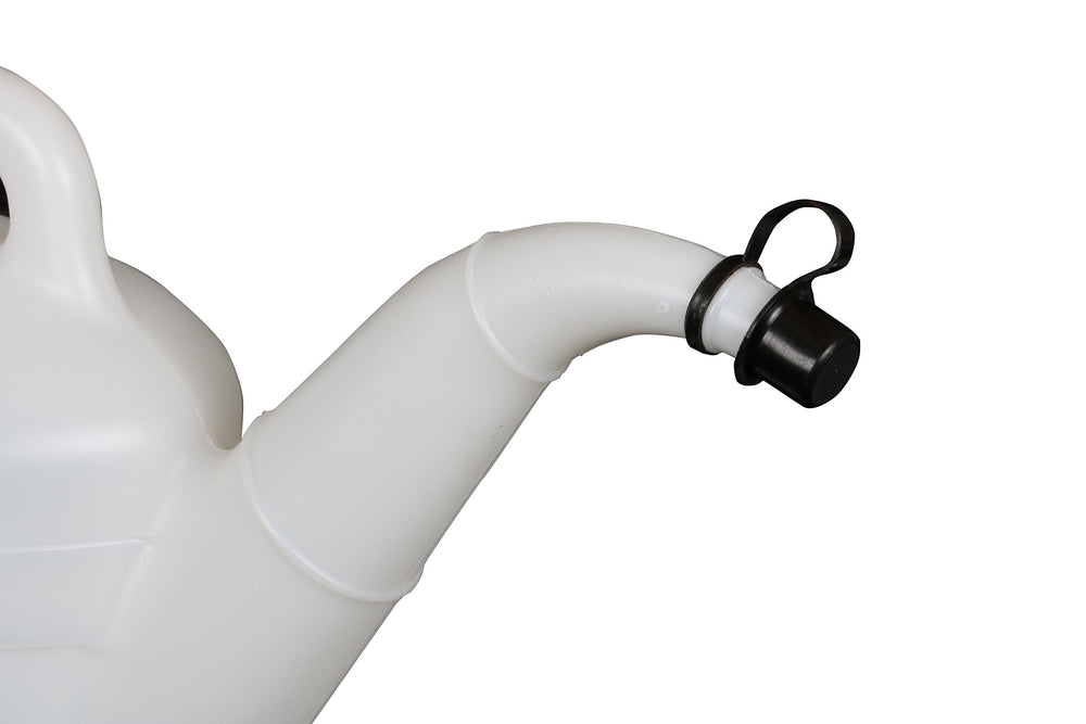 Funnel King molded quart and liter graduations close-up for accurate measuring