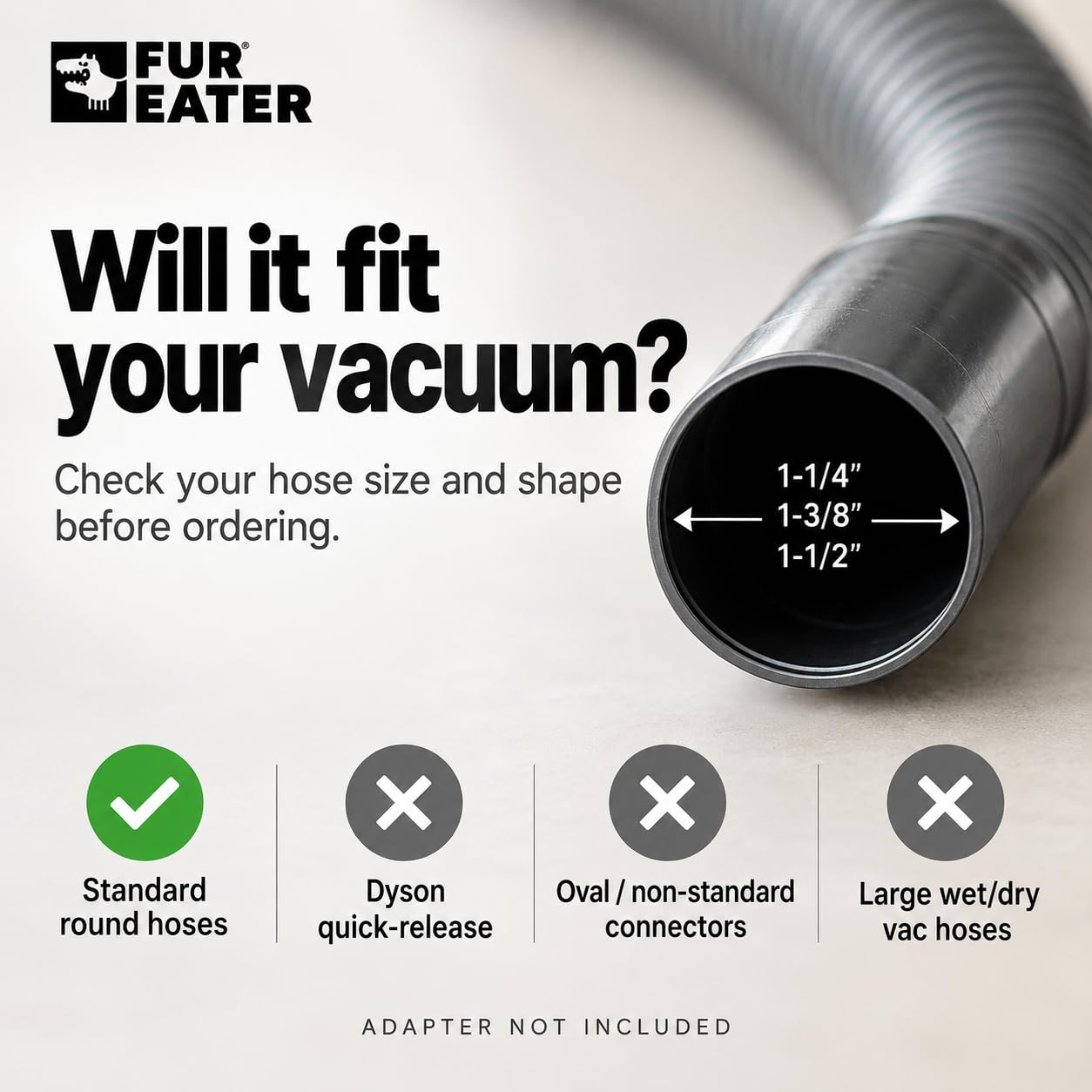 FUR-EEL PRO 2.0 attached to vacuum cleaning a car seat, removing embedded pet hair