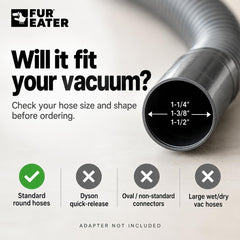 FUR-EEL PRO 2.0 attached to vacuum cleaning a car seat, removing embedded pet hair