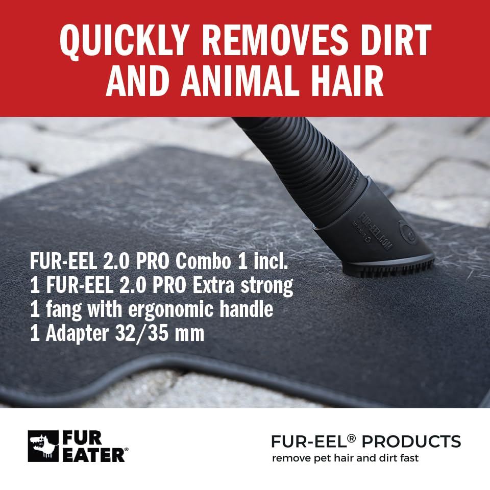 FUR-EEL PRO 2.0 washable rubber head rinsed under water to remove trapped fur