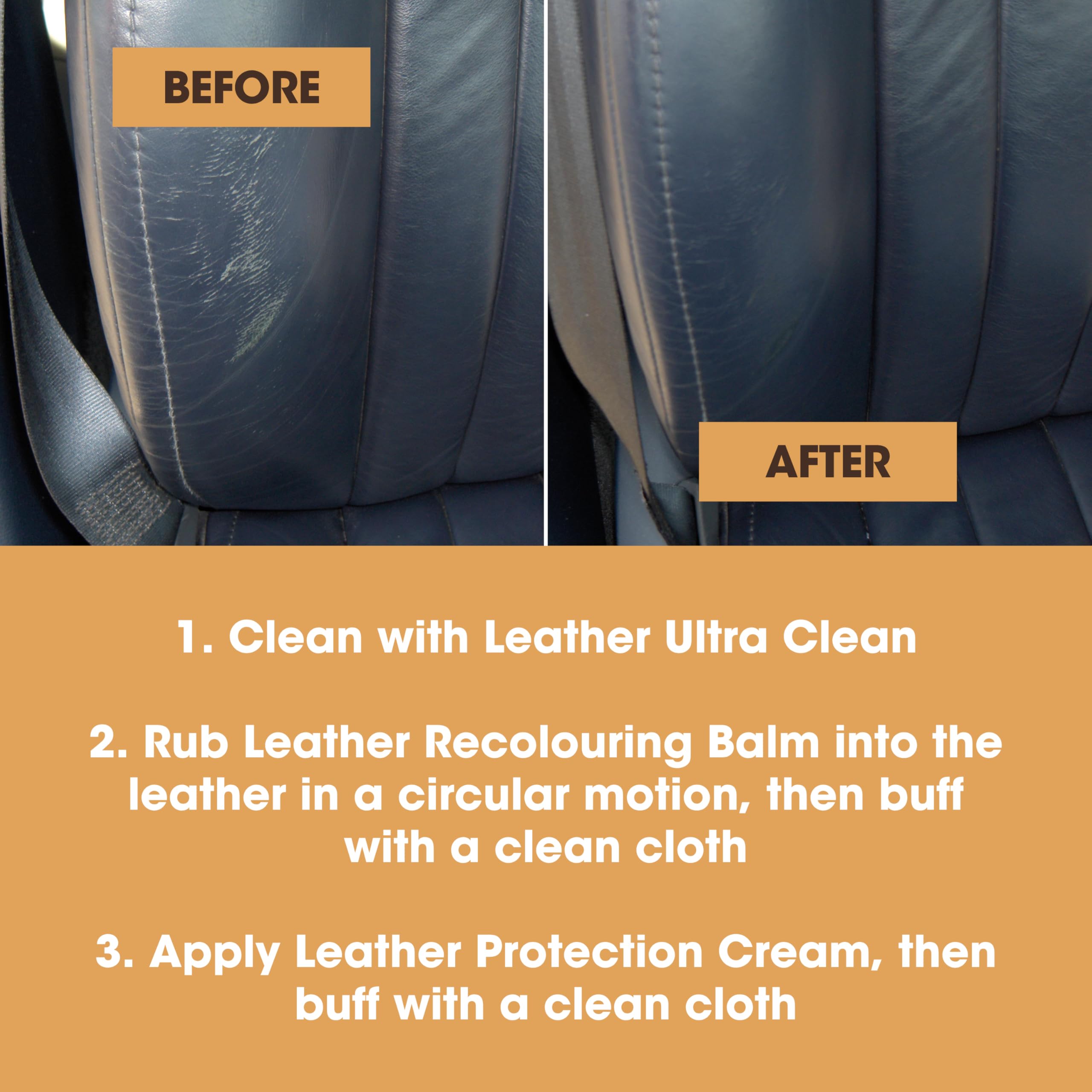 Furniture Clinic applying recoloring balm to sofa arm to even out faded medium brown color benefit