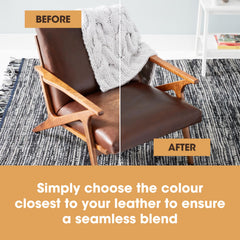 Furniture Clinic recoloring balm tube squeezed onto applicator for color restoration benefit