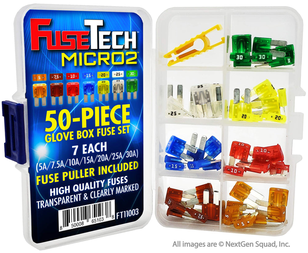 FuseTech color-coded fuse arrangement for fast amp identification and convenience