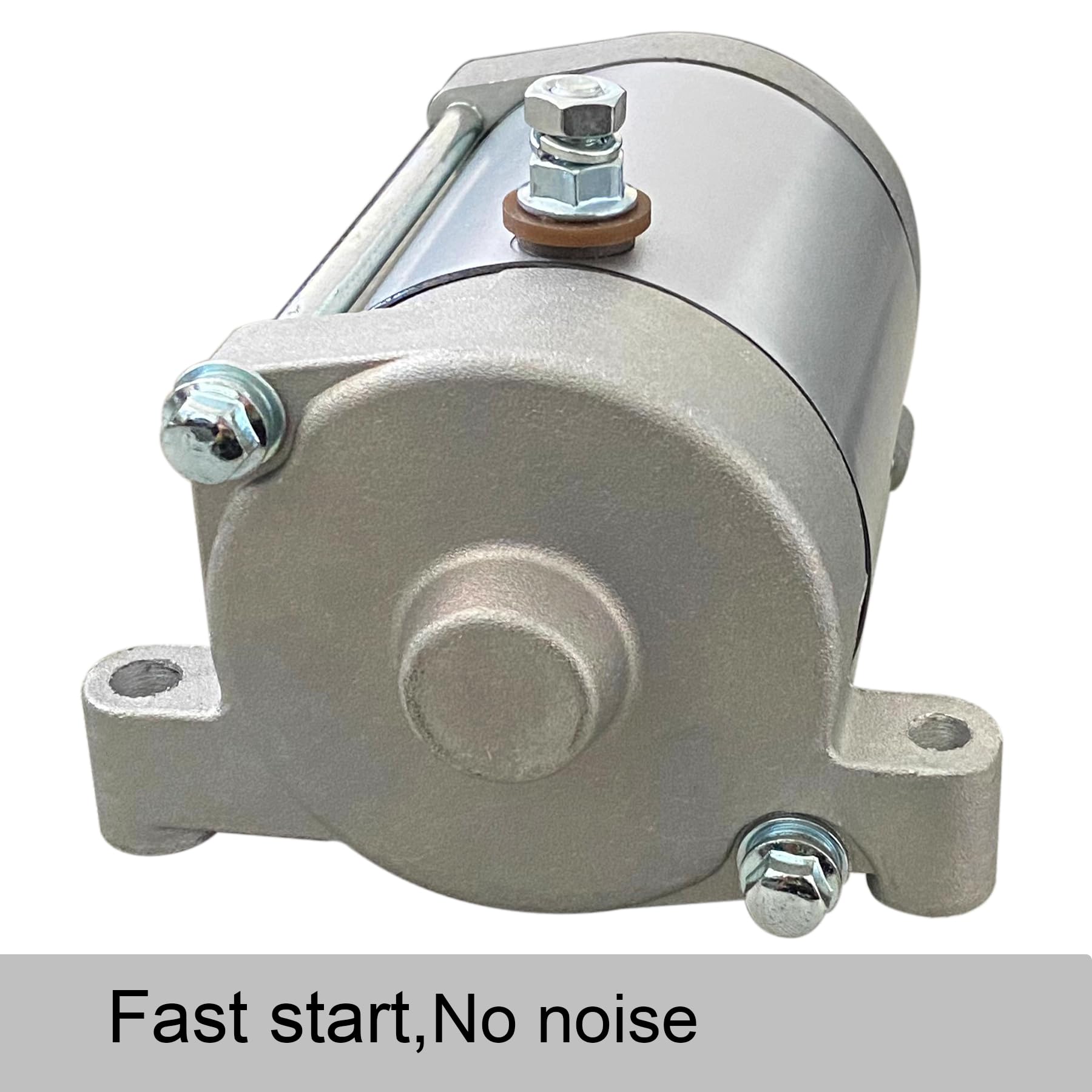 FUYEAR starter motor mounting flange closeup showing precise bolt holes