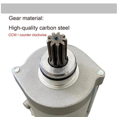 FUYEAR starter motor side profile highlighting durable alloy construction