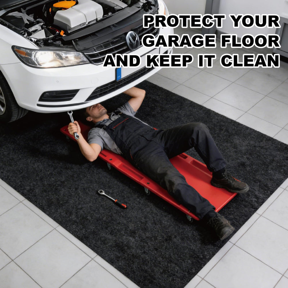 FUZEWANLI mat in a tidy garage lifestyle setup creating cleaner work area benefit