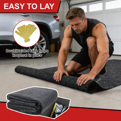 FUZEWANLI mat installed under car demonstrating waterproof protection benefit