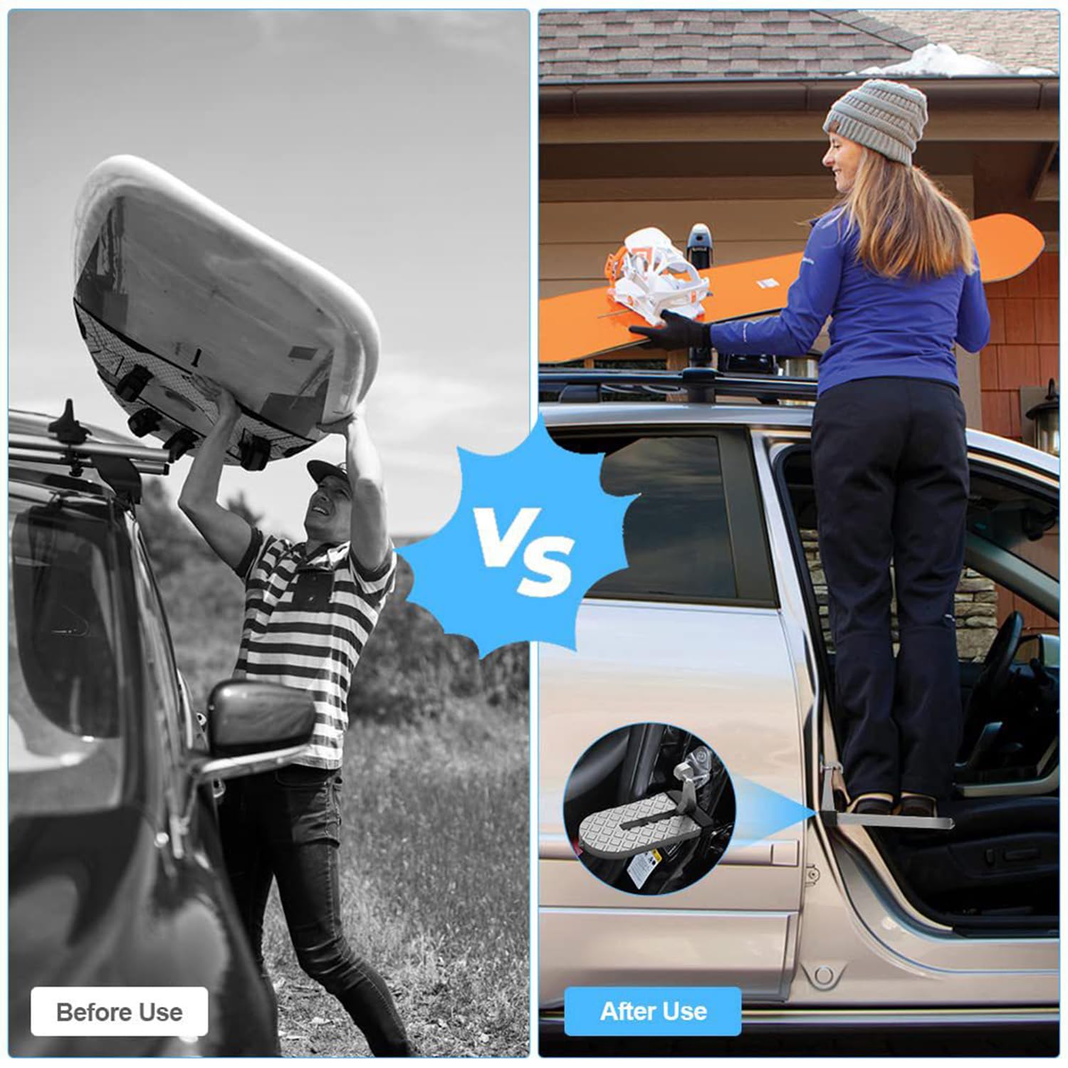FUZZLUXX lifestyle shot loading roof cargo with step for easier access