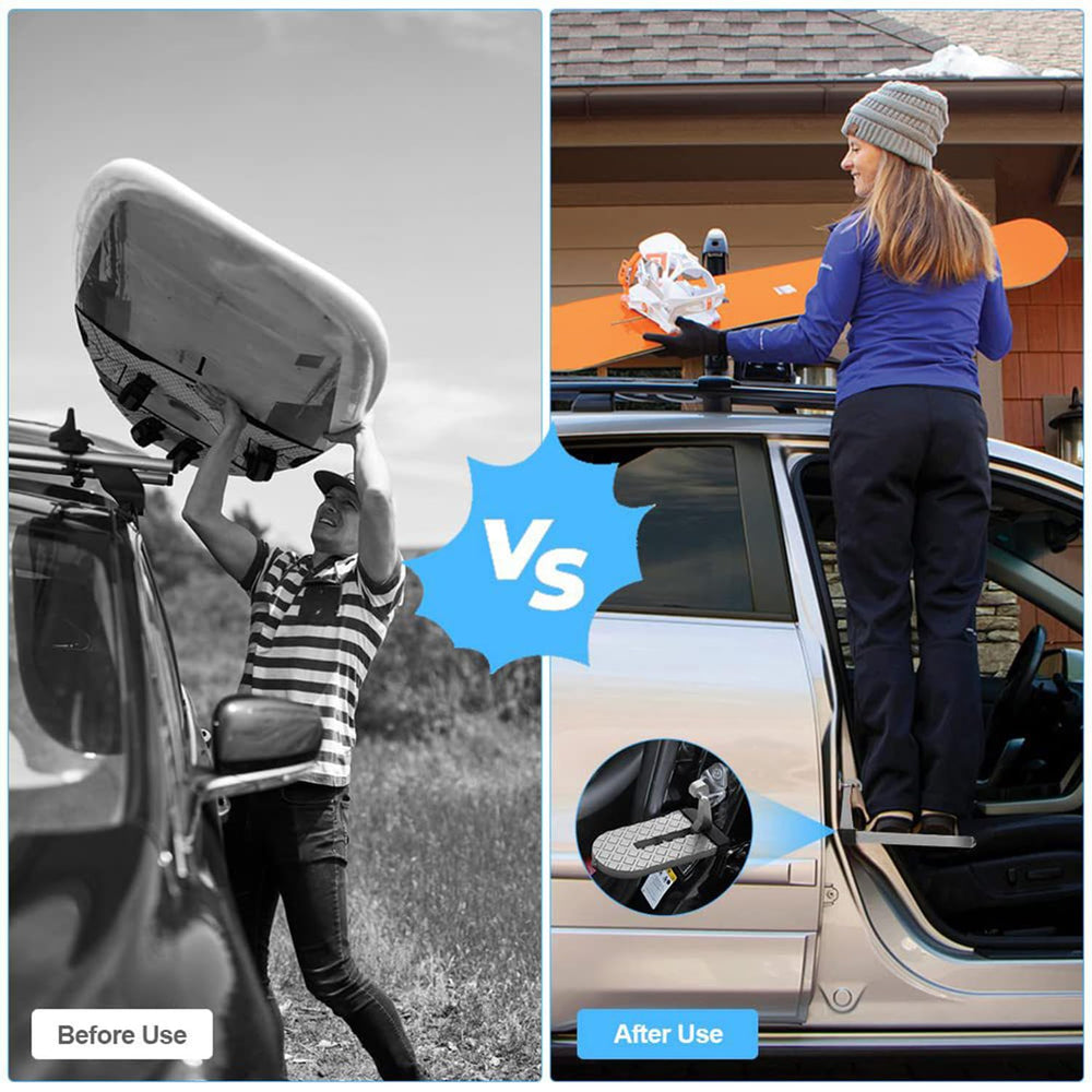 FUZZLUXX lifestyle shot loading roof cargo with step for easier access