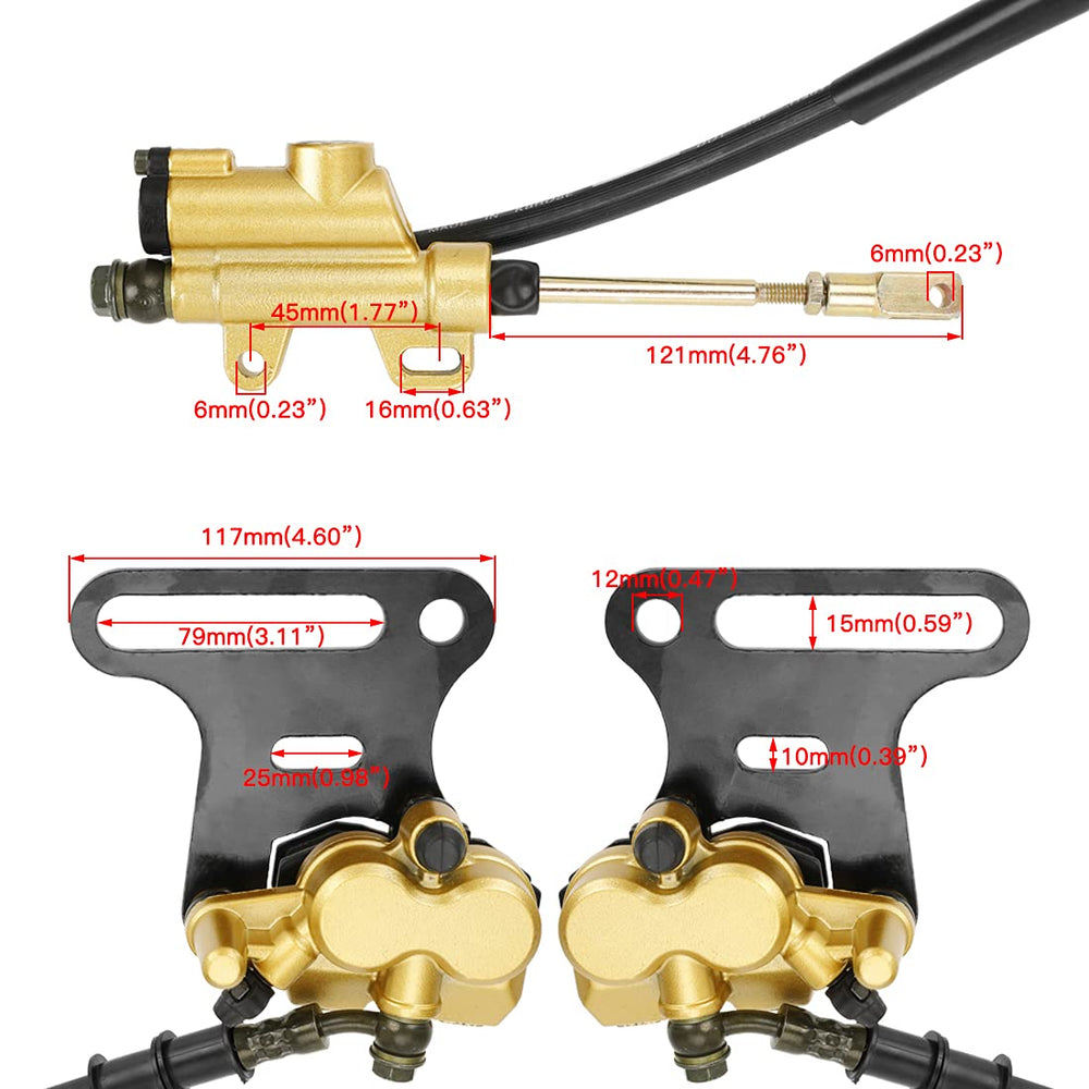 FVRITO brake hose with banjo bolt focusing on secure hydraulic connection
