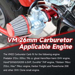 FVRITO 26mm intake pipe mounted to carburetor for a secure seal