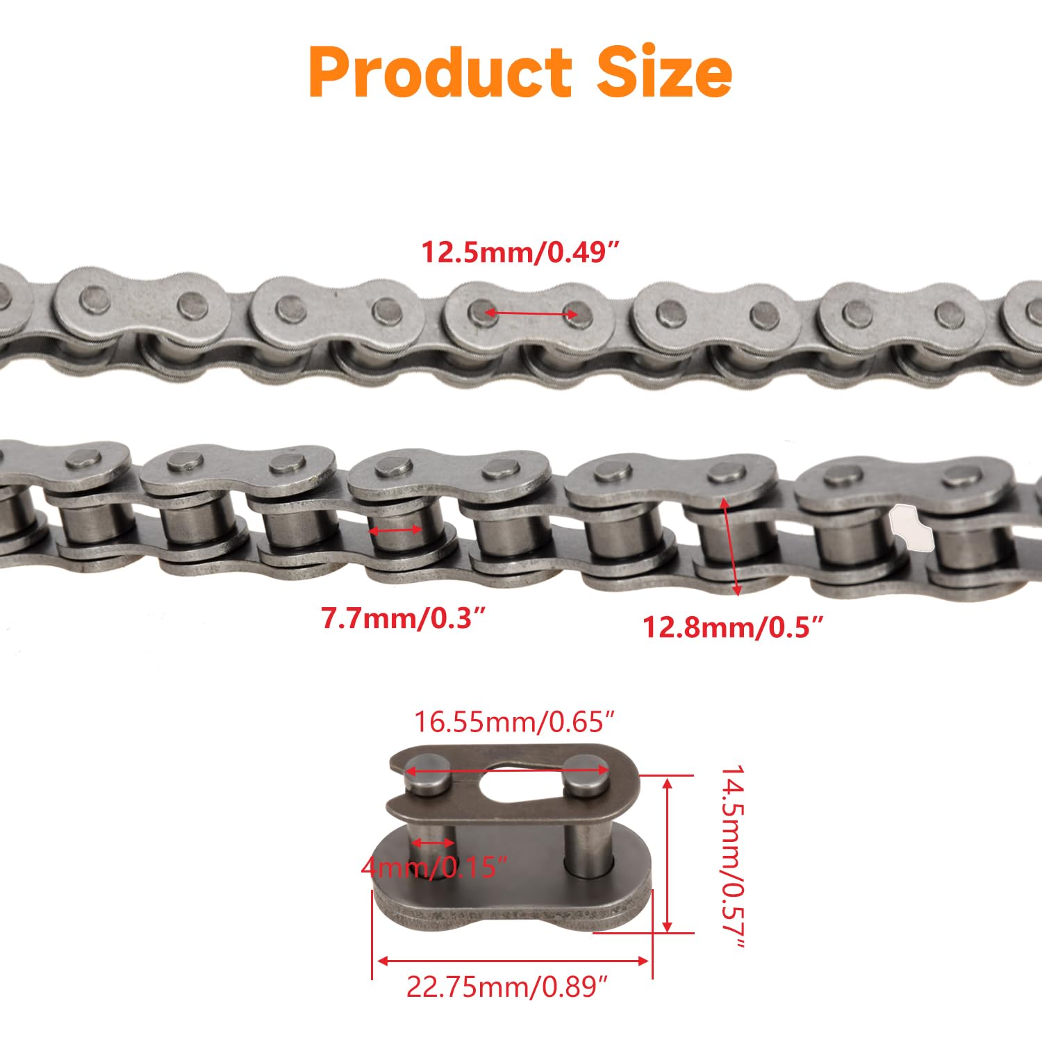 FVRITO close-up of chain links highlighting durability and wear resistance benefit