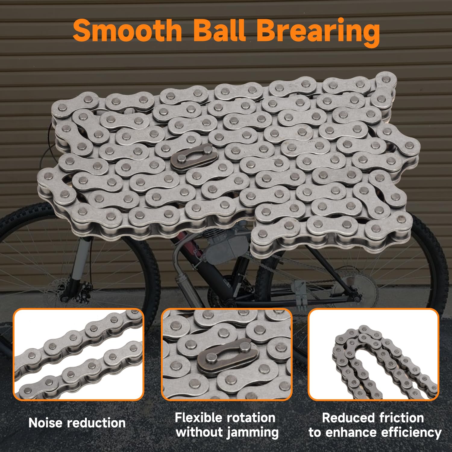 FVRITO chain fitted on sprocket demonstrating smooth engagement benefit