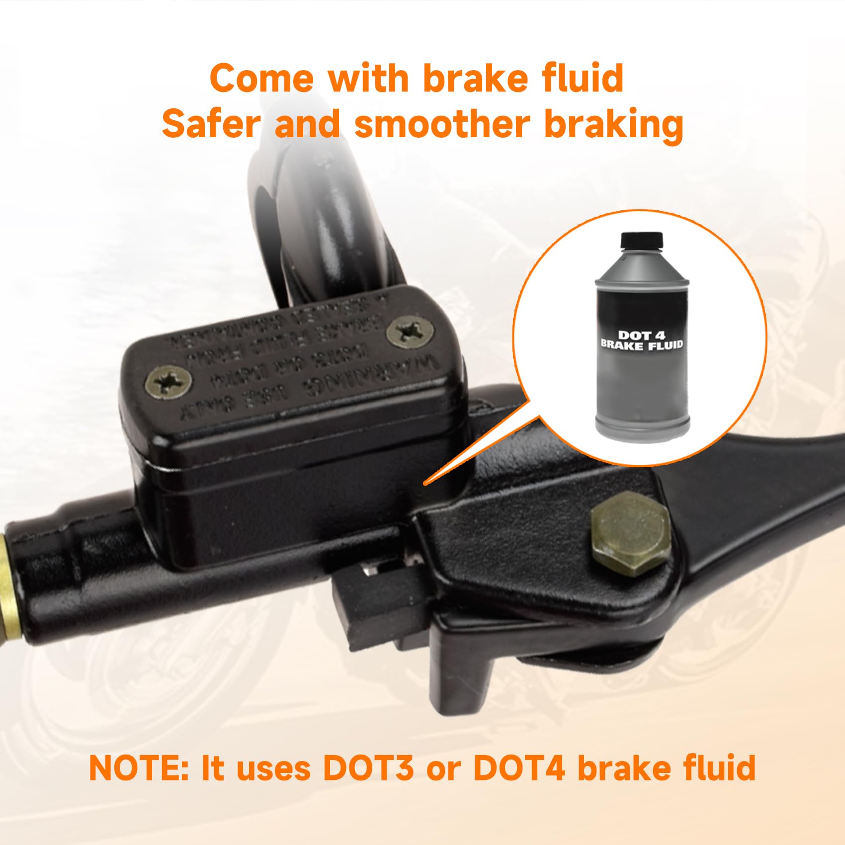 FVRITO lever and reservoir texture detail for comfortable, consistent operation