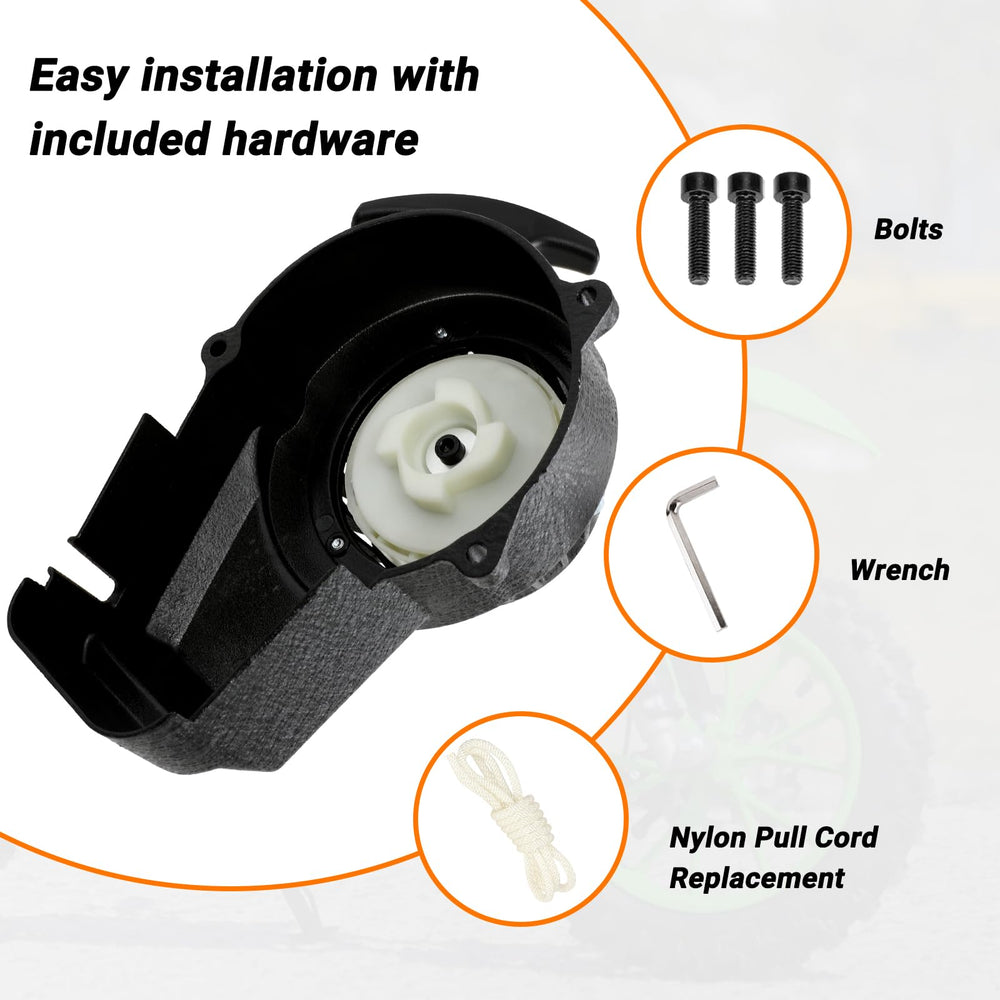 FVRITO starter installed on a dirt bike flywheel demonstrating direct bolt-on replacement