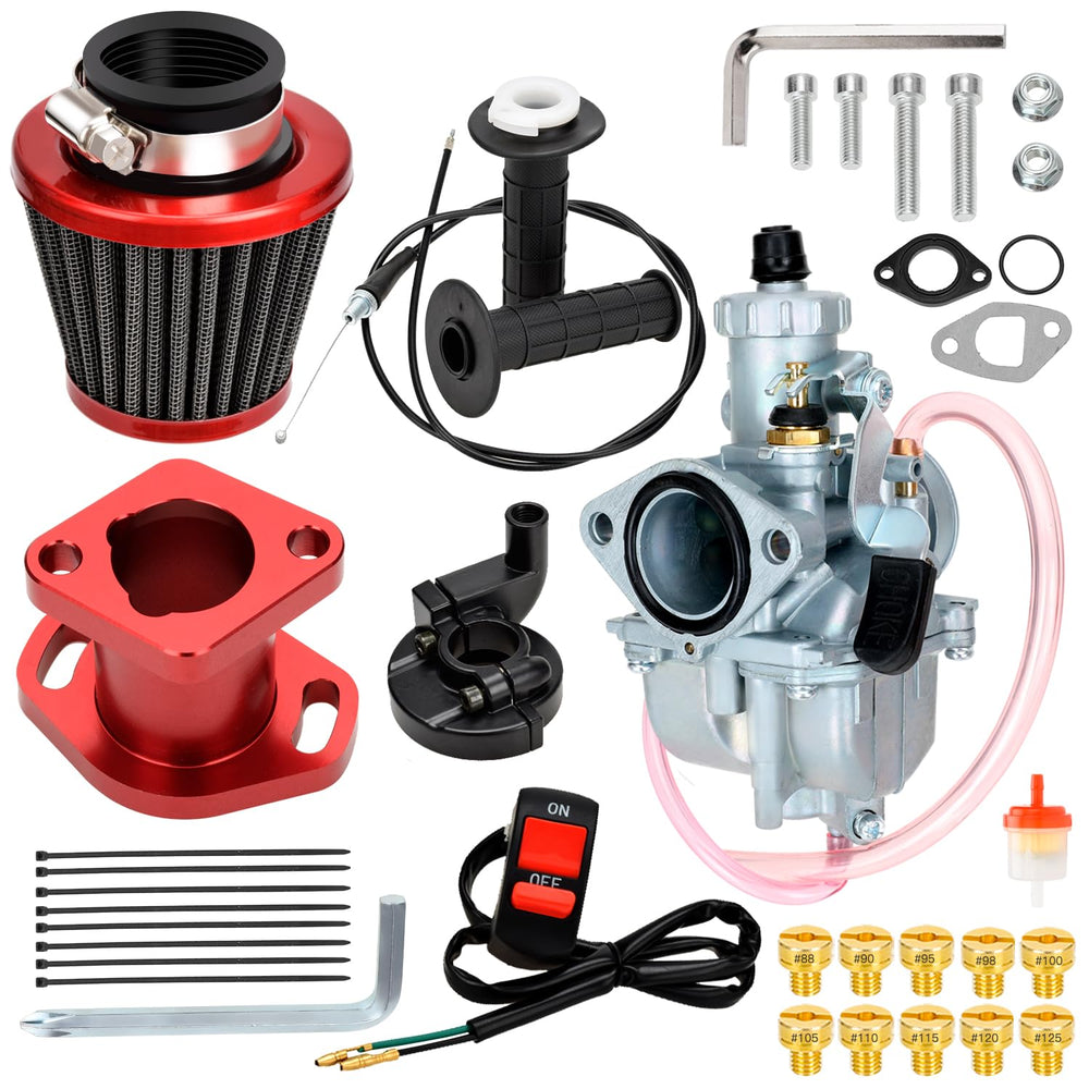 FVRITO VM22 carburetor front view showing clean porting and fit benefits