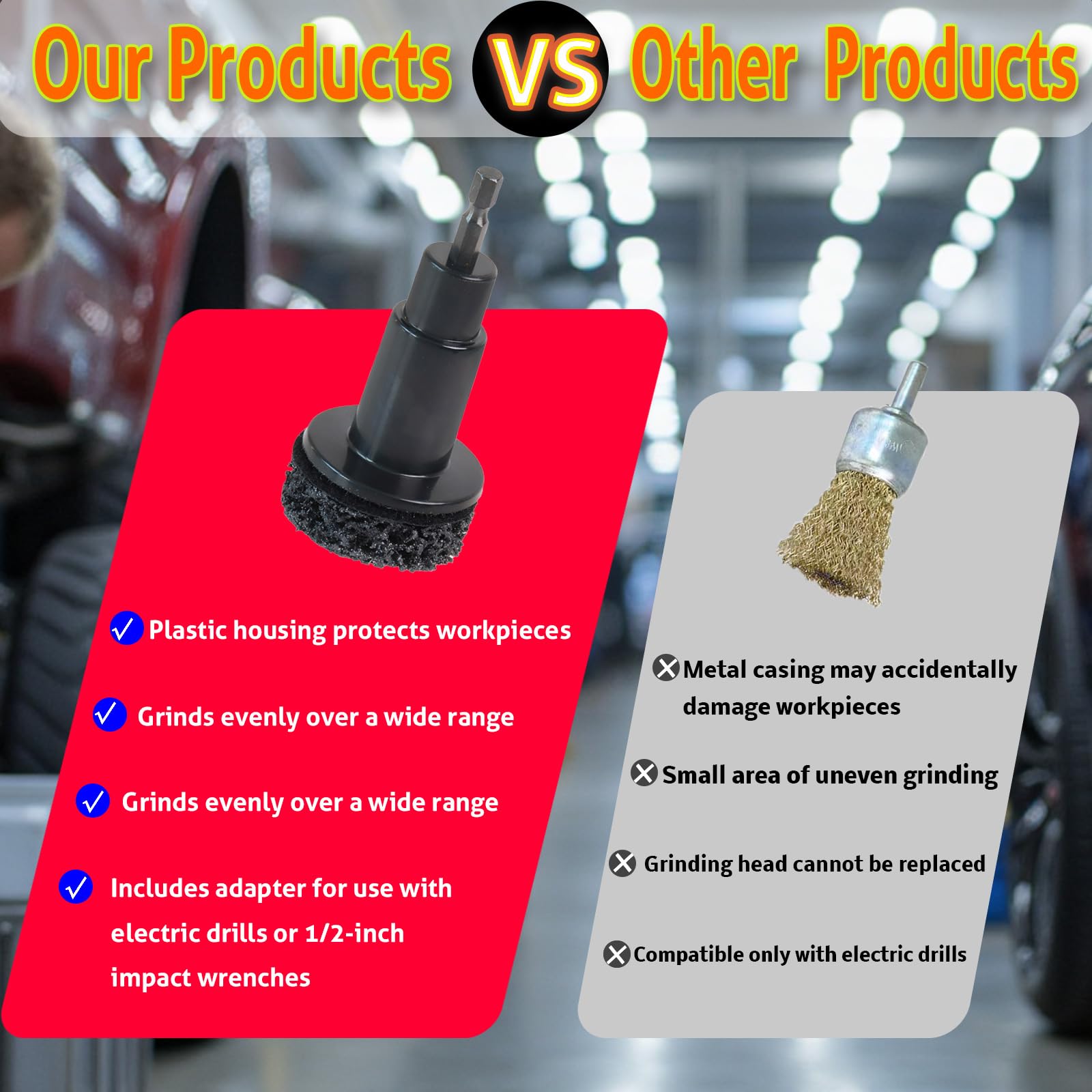 FWEXCK before and after hub cleaning showing improved surface contact and fit