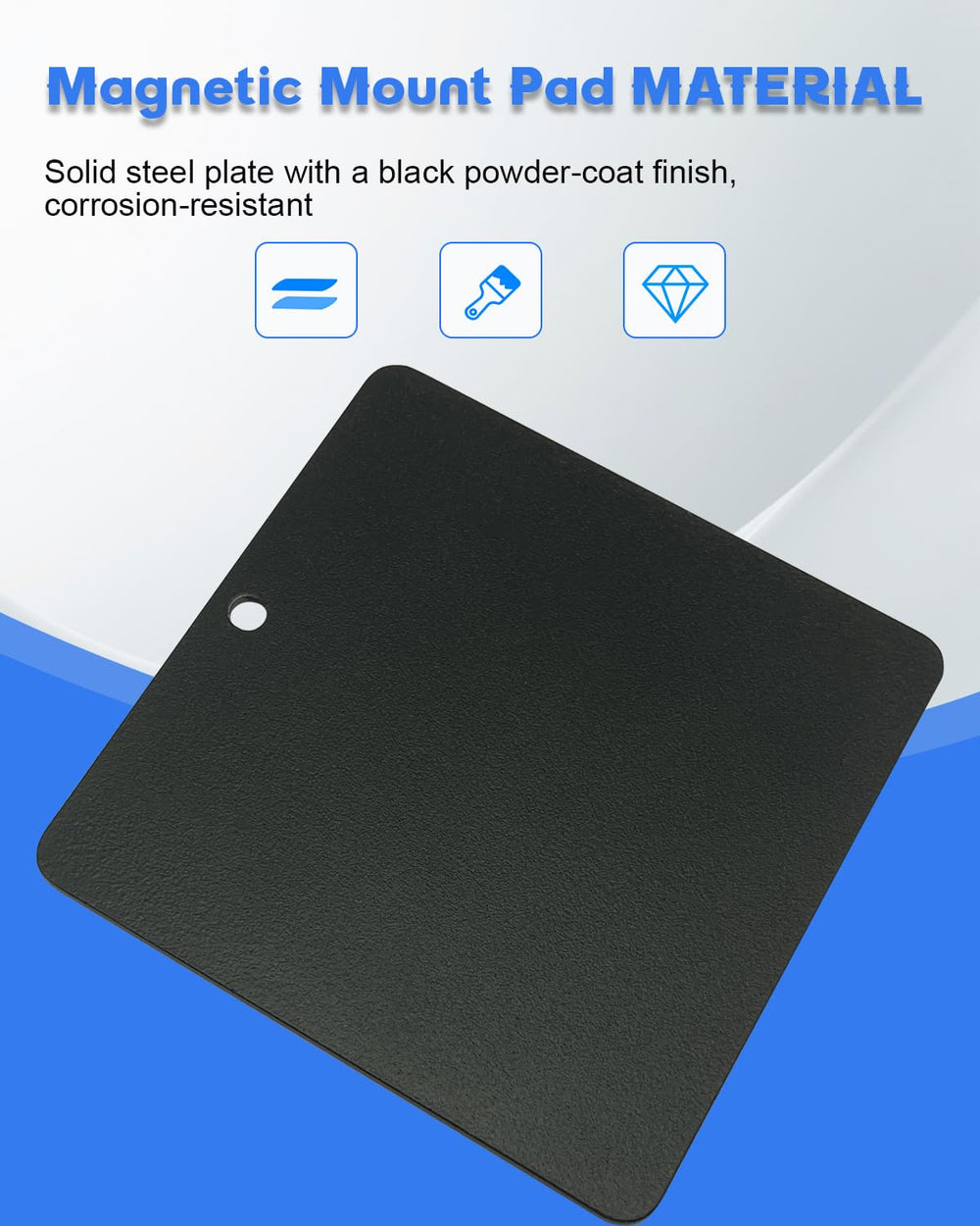 FYWZ pad next to ruler for scale, clarifies dimensions for proper placement