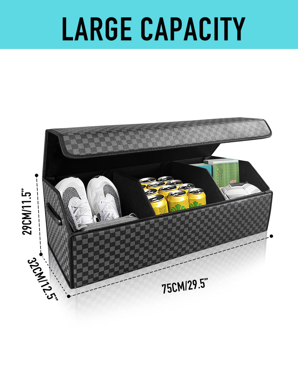 Fyzeoty open magnetic lid revealing roomy interior and quick access