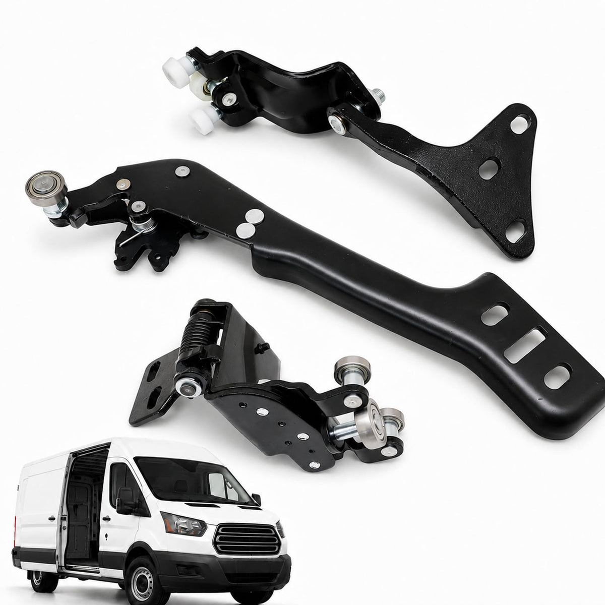 FZJDSD front assembly right side showing full roller kit for smooth door movement