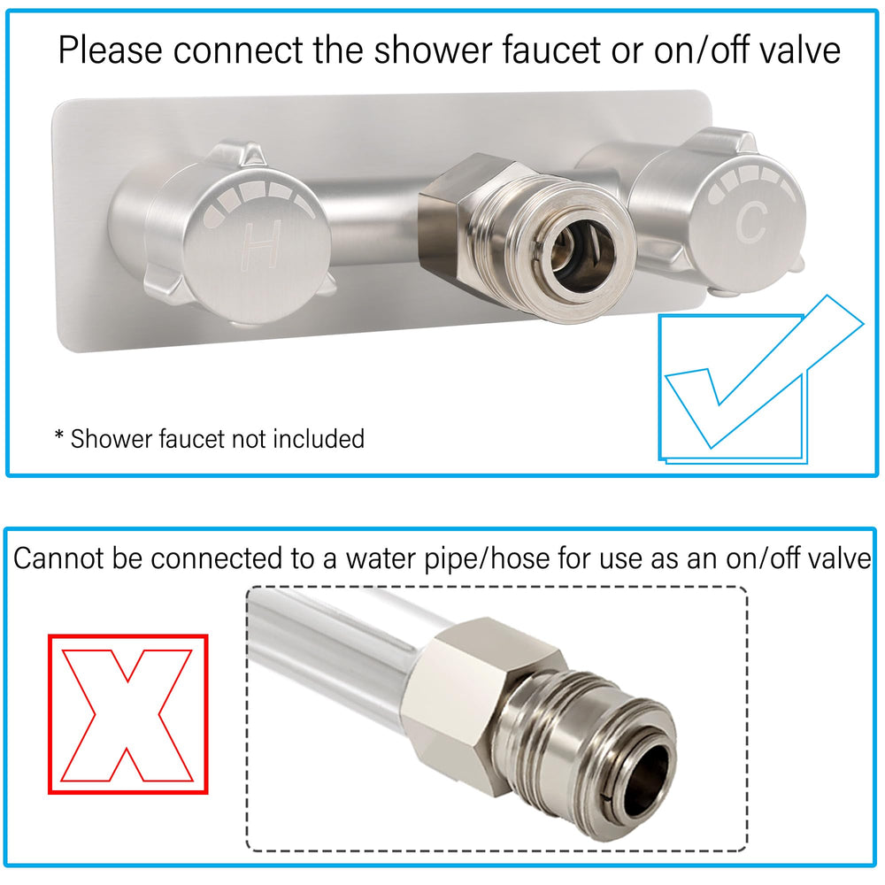 G-Sunny two male adapters side by side showing 1/2" and 3/4" compatibility advantage