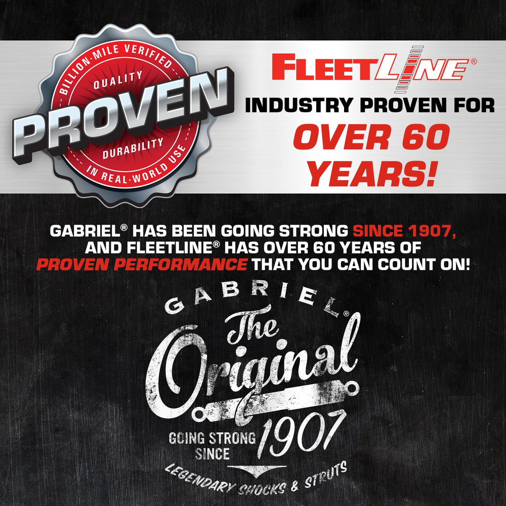 Gabriel FleetLine box and label with OEM numbers for easy identification