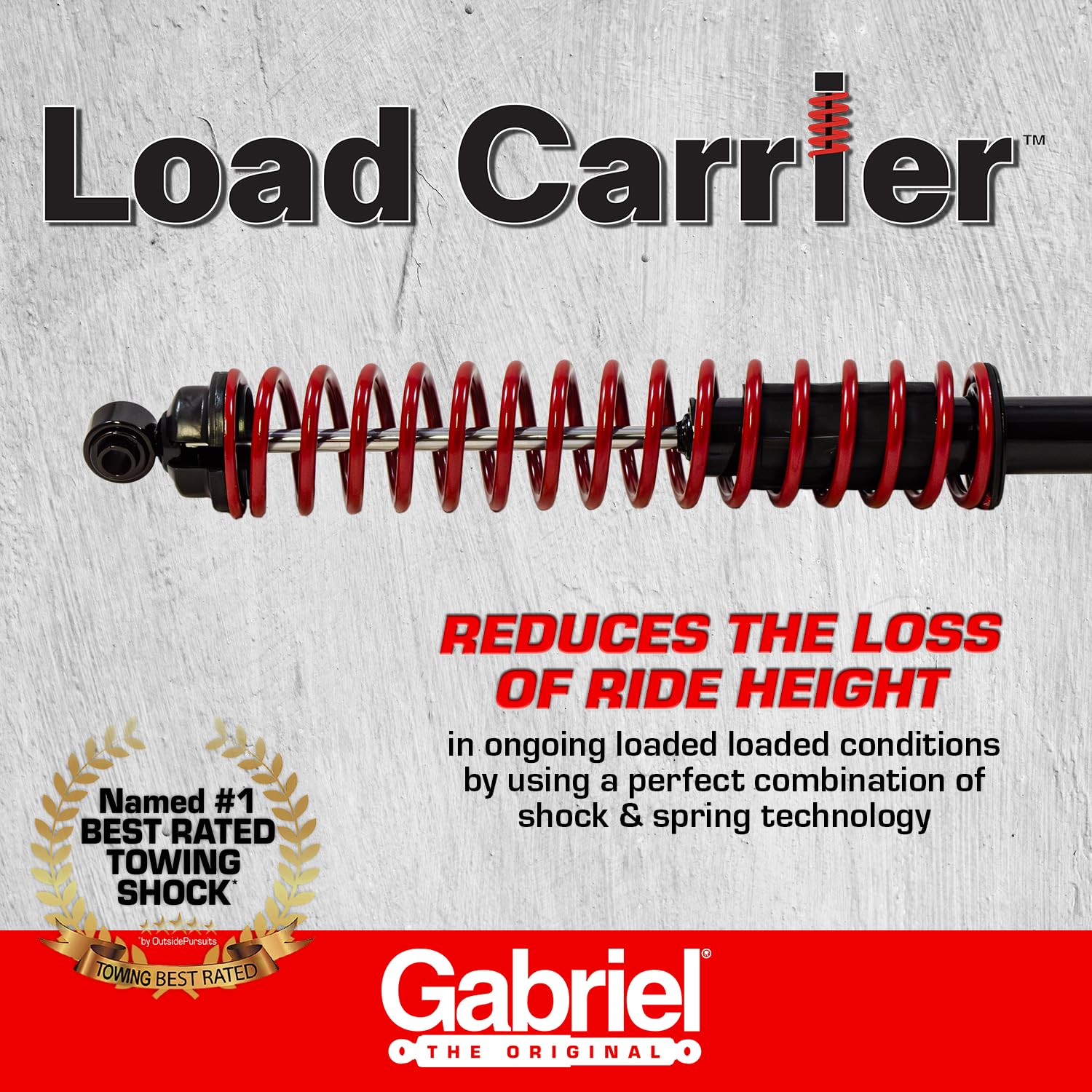 Gabriel installed on truck rear axle demonstrating improved stability while towing