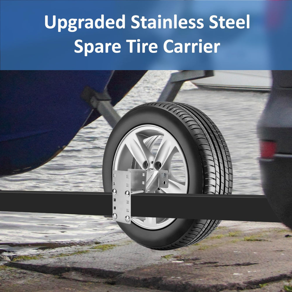GADFISH carrier mounted on a boat trailer showing space-saving, ready-to-use spare storage
